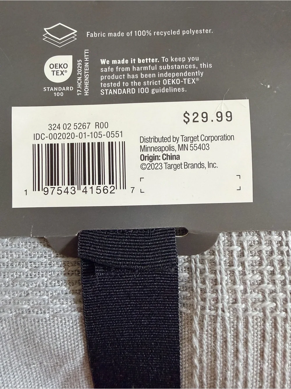 NWT hearth & hand gray plaid woven shower curtain